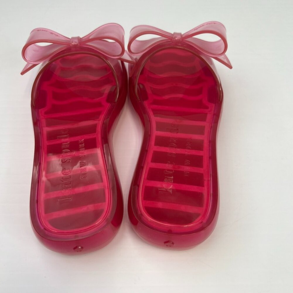 Kate Spade Sandal Women 7 Bow Tie Knot Slide Flat Jelly Cruise Resort Party Core - Picture 3 of 9